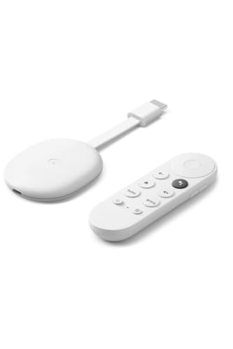 Google Chromecast with Google TV (4K)- Streaming Stick Entertainment with Voice Search - Watch Movies, Shows, and Live TV in 4K HDR - Snow