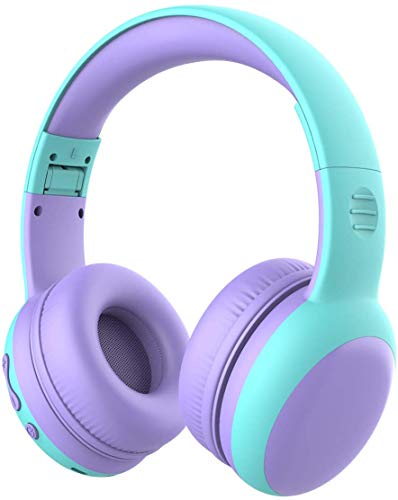 gorsun Kids Bluetooth Headphones with Microphone,Toddler Wireless Headsets with 85dB Volume Limited Hearing Protection,Stereo Over-Ear Headphones for Boys and Girls (Purple)