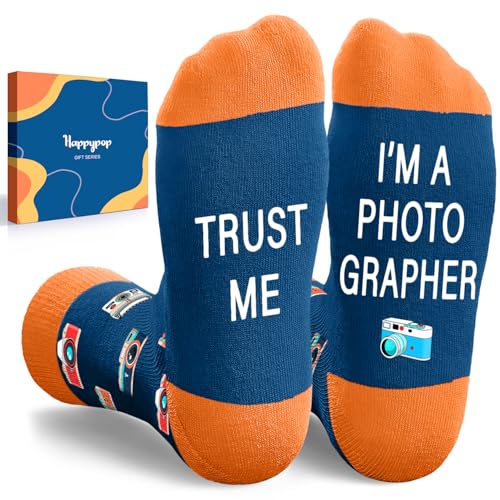 HAPPYPOP Unisex Photography Socks Photographer Socks Camera Socks, Photographer Gifts Cool Gifts For Photographers Photography Gifts Camera Gifts