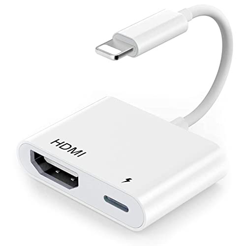 HDMI Adapter for iPhone to TV,iPad to HDMI,1080P HD Digital AV Adapter(No Need Power) Video & Audio Sync Screen Connector Compatibility with iPhone 14/13/12/11/X/8/iPad/to HDTV,Projector, Monitor.