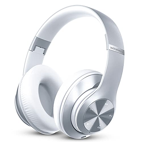Headphones Wireless Bluetooth,60 Hours Playtime Foldable Lightweight Bluetooth Headphones Wireless Over Ear Wired Hi-Fi Stereo with 6 EQ Modes, Deep Bass Adjustable Headset with Mic, FM, TF for Adults