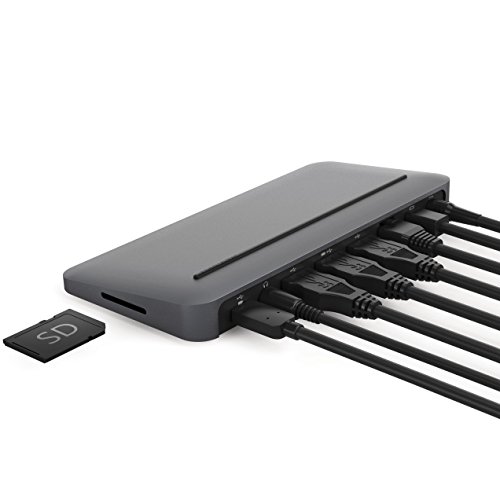 Henge Docks Stone - USB-C Multi-Port Desktop Hub for MacBook - Mini DisplayPort, Ethernet Port, Power Supply, 3 USB Ports, USB-C Port, SD Card, and Headphone/Speaker Connections