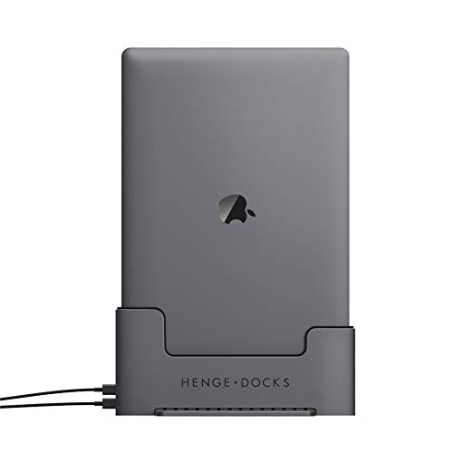 Henge Docks Vertical Docking Station for The 13 inch MacBook Pro with Thunderbolt 3 (NO Touch Bar) | Fits 13-inch MacBook Pro (2016-2018) | 2 USB-C Ports | Docking Hub Station | Work from Home