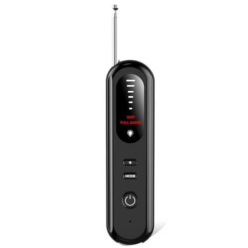 Hidden Camera Detector Spy Camera Finder,Bed Bug Hidden Camera Detectors For Hotels,RF Detectors For Travel,Listening GPS Tracking/Tracker Device Detector For Car,5 Levels Sensitivity 3 Modes(Black)