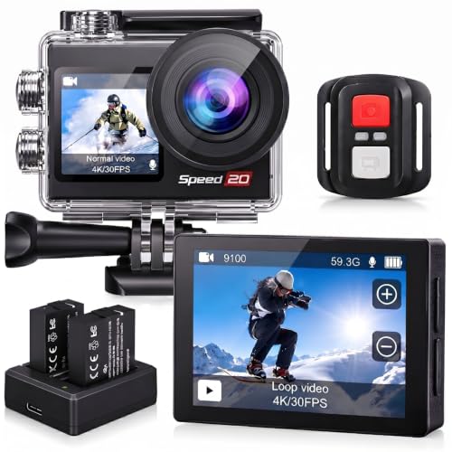 Hiicam 4K Action Camera 20MP Touch Screen WiFi EIS 131FT Waterproof