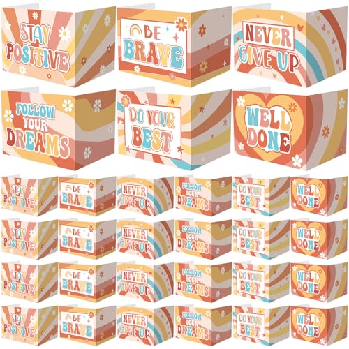 Honoson 24 Pcs Bulk Inspirational Privacy Folders for Students Cardboard Test Privacy Boards Motivational Words Desk Dividers Shield for Classroom School Study Supplies, 6 Styles(Boho)