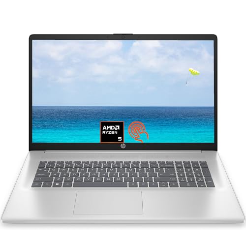 HP 17 Inch Laptop, AMD Ryzen 5 7530U Processor (Beats Intel Core i7-1065G7), 17.3" HD+ Touchscreen, 32GB RAM, 1TB SSD, Windows 11 Home, Natural Silver, Alpacatec Accessory (Renewed)