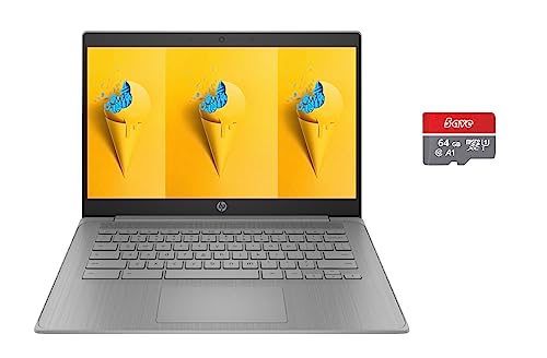 HP HD 14" Chromebook Laptop for Student and Business, Intel Celeron Processor N4120, 4GB RAM 128GB Storage(64GB eMMC + 5ave 64GB Flash Memory), Wi-Fi, Bluetooth, HDMI, Chrome Os, Modern Gray