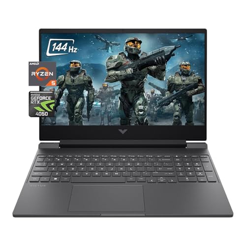 HP Victus Gaming Laptop, 15.6" FHD 144Hz Display, AMD Ryzen 5 8645HS, 32GB DDR5 RAM, 2TB SSD, NVIDIA GeForce RTX 4050 (6GB GDDR6), HDMI, Webcam, Backlit Keyboard, Wi-Fi 6, Windows 11 Home, Mica Silver