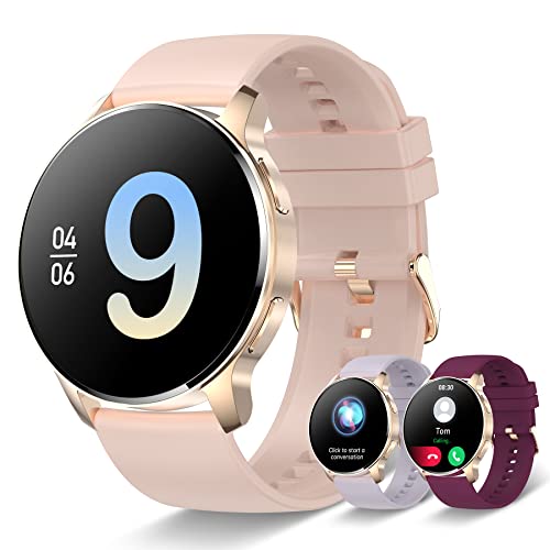 Iaret Smart Watch for Women, Bluetooth Call Fitness Tracker for Android and iOS Phones Waterproof Smartwatch with 1.32" HD Full Touch Screen AI Voice Control Heart Rate Sleep Monitor Pedometer