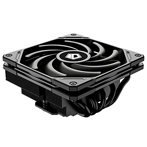 ID-COOLING IS-55 BLACK CPU Cooler Low Profile 57mm Height CPU Air Cooler 5 Heatpipes 120x120x15mm Slim Fan, CPU Fan for Intel LGA1700/115X/1200; AMD AM4/AM5