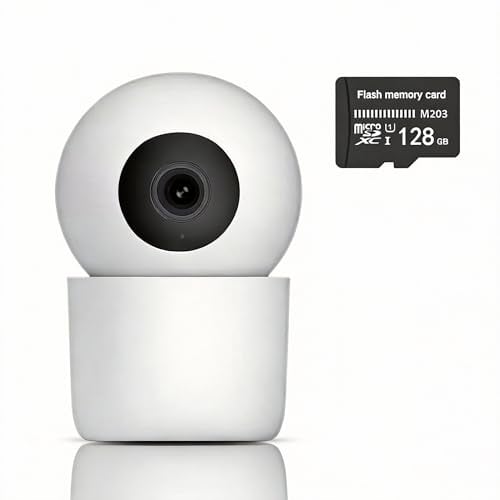 Indoor Pan/Tilt Home Security Mobile Tracking Camera 2K 3MP, 345 Degree Wireless WiFi Webcam/Monitor for Baby/Elder with Night Vision & Phone App (128G SD Card Storage), 2 Way Audio, Human Detection