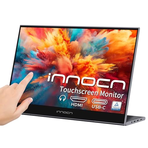 INNOCN Portable Laptop Monitor Touchscreen 15.6" 1080P HDMI USB C External Display Ultra Slim Travel Second Monitor for MacBook Windows Tablets Android Chrome PS4 Switch Mini PC, 400Nits, 100% sRGB
