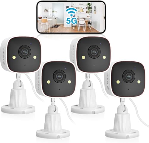 Jennov 2K Indoor Camera for Pet Dog, Outdoor Cameras for Home Security, 5Ghz/2.4 Ghz WiFi Camera for Baby, Color Night Vision, AI Human Motion Detection, 2-Way Audio, IP66 Waterproof - 4 Pack