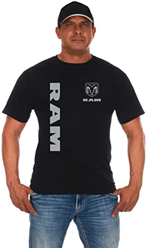 JH Design Men's Dodge Ram Classic T-Shirt Short Sleeve Crew Neck Shirt (as1, alpha, l, regular, regular, Black)