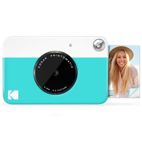 KODAK Printomatic Full-Color Instant Print Digital Camera, Zink 2x3" (5.1x7.5 cm) Sticky-Back Photo Paper, 5MP, Portable, Creative Fun Gift for Birthday, Christmas, Holiday, Blue