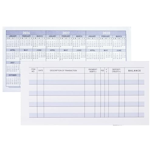 Larger Lines 12 Pack Check Registers for Personal Checkbooks, Blank Checkbook Registers for Personal or Businesses Use, Check Register Books to Log Transaction and Track Payments, Deposits, Finances