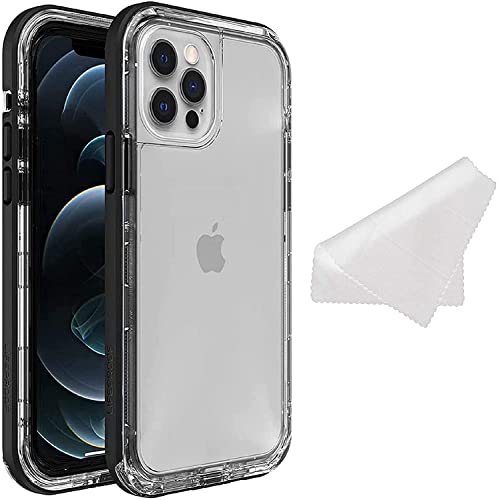 LifeProof Next Series Case for iPhone 12 & iPhone 12 Pro (Only) - with Cleaning Cloth - Non-Retail Packaging - Black Crystal (Clear/Black)