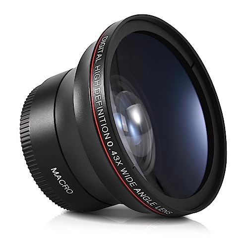 Lightdow 55MM 0.43x High-Definition Wide Angle + Macro Lens Attachment for Sony Alpha A7, A9, A6000 Series, and More - Enhance Your Photography Creativity (φ55mm)
