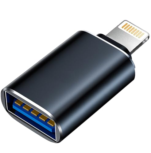 Lightning to USB Camera Adapter, Apple MFi Certified USB OTG Cable Converter for iPhone 14 13 12 11 Pro Max XS XR X 8 iPad, Support Connect Camera, Card Reader, USB Flash Drive, MIDI Keyboard