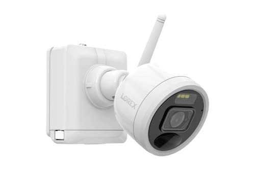 Lorex 2K Wire Free Security Camera – Outdoor & Indoor Add on Battery Operated Camera Wireless Surveillance System for Home & Business – Active Deterrence, Person Detection – Requires Base