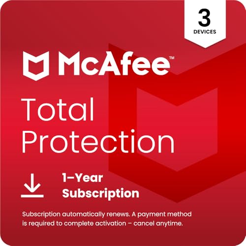 McAfee Total Protection 2024 | 3 Device | Cybersecurity Software Includes Antivirus, Secure VPN, Password Manager, Dark Web Monitoring | Download