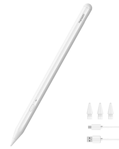 Metapen A11 Pencil for iPad 2018-2024, Faster Charge Pen for Apple iPad, Stylus Pen for iPad Air 3/4/5/M2, iPad Mini 5/6, iPad 6/7/8/9/10, iPad Pro 11"/12.9"/M4/Tilt sensitivity/Quick Button/Bluetooth