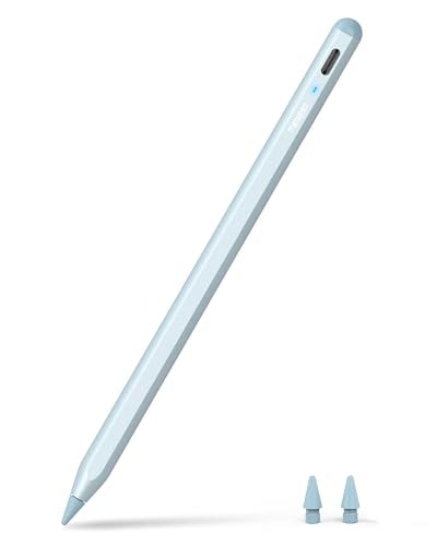 Metapen Pencil A8 for Apple iPad 2018-2024, 2X Faster Charge, Tilt Sensitive, Palm Rejection, Stylus Pen for iPad 10/9/8/7/6th Gen, iPad Pro 12.9/11/13-inch M4, iPad Air 3/4/5/M2, iPad Mini 5/6, Blue