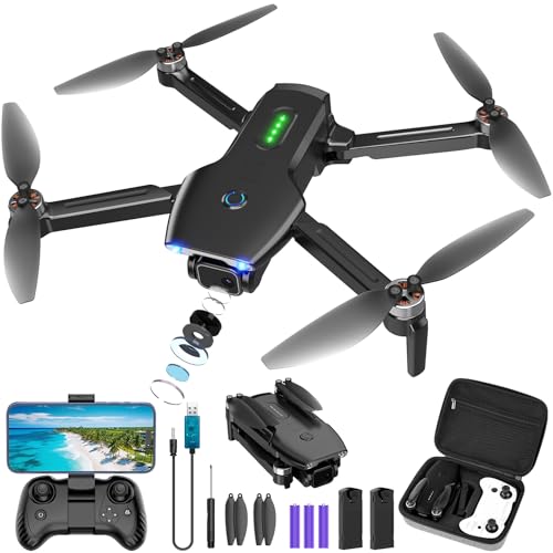 Mini Drone with Camera, 1080P FPV Drone with 2 Batteries, One Key Take Off/Land, 360 Flips, Waypoint Fly, Altitude Hold, Gravity Control, Gesture Photography, Foldable Drones for Kids Adult, Beginner