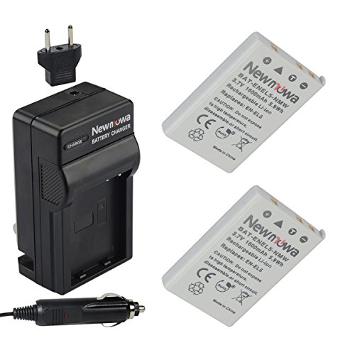 Newmowa EN-EL5 Replacement Battery (2-Pack) and Charger Kit for Nikon EN-EL5 Coolpix P530, P520, P510, P100, P500, P5100, P5000, P6000, P90, P80 Cameras