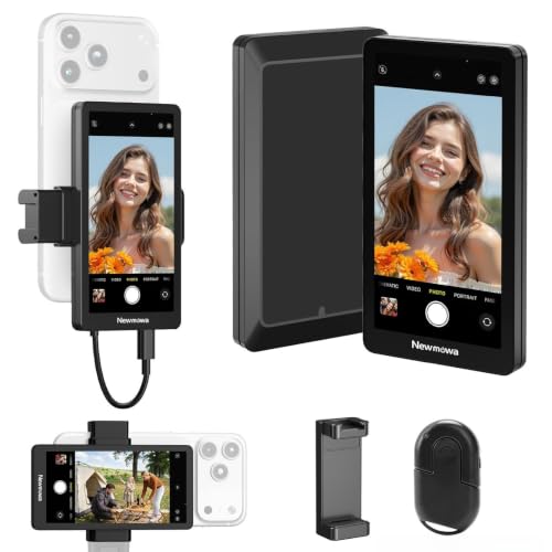 Newmowa Phone Vlog Selfie Monitor Screen, Magnetic Phone Holder Clip Mount, Using Phone Rear Camera for Selfie Vlog Live Stream TikTok, Compatible with iPhone (NOT Supports 4K Recording)