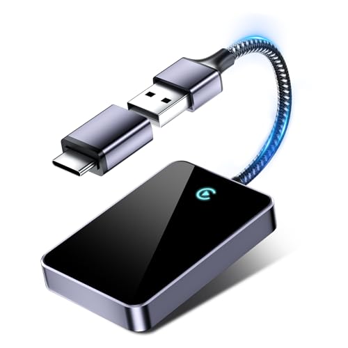Olubfdh Wireless Apple Carplay Adapter,Converts Wired to Wireless Apple Carplay Wireless Adapter,Plug&Play Wireless Carplay Adapter Auto Dongle Bluetooth,Magic Link Carplay with USB C/A,Smart Carplay