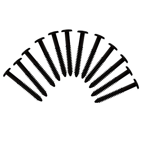 Pack of 12 Vinyl Shutter Fastener Spike Loks for Installing Decorative Exterior Vinyl Shutters (Black)