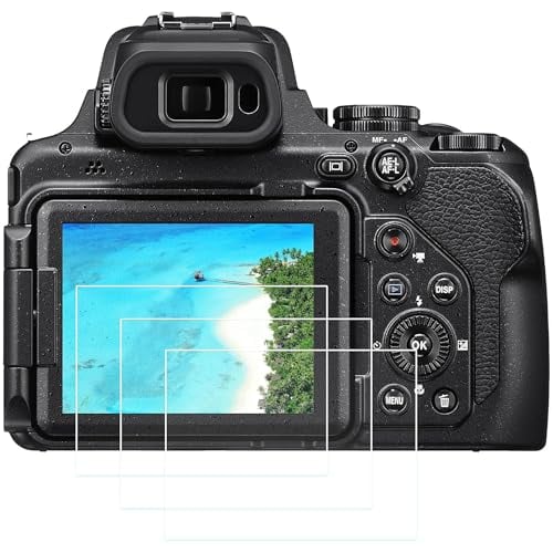 PCTC P1000 Screen Protector for Nikon COOLPIX P1000 Digital Camera, 0.3 mm 9H Hardness Tempered Glass LCD Screen Protector Compatible for Nikon P1000 P950 Protive Cover Film (3+2 Pack)
