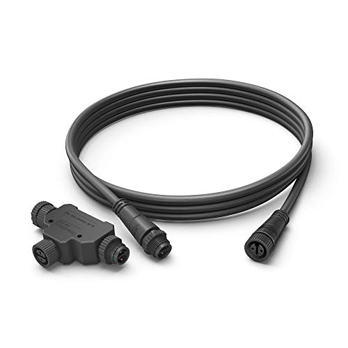 Philips Hue Outdoor 8-Foot Cable and T Connector - Connect Your Hue Outdoor Low Voltage Lights - 1 Pack - Requires Hue Bridge - Weatherproof