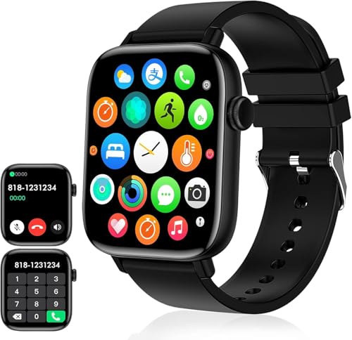 PJYUBVOR 1.90'' with Smart Watch(Answer/Make Calls),Smart Fitness Tracker Watches for Android/iOS Phones,Bluetooth Call and Text Message/Sleep Monitor/Heart Rate/Android Smartwatch for Women Men