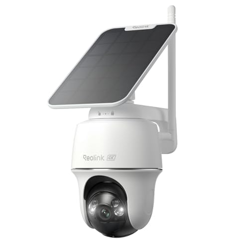 REOLINK First 4K Solar Security Cameras Wireless Outdoor, Argus PT 4K+ 6W Solar Panel, 360° Pan Tilt, 8MP Color Night Vision, 2.4/5 GHz Wi-Fi, No Monthly Fee, Home Hub Compatible