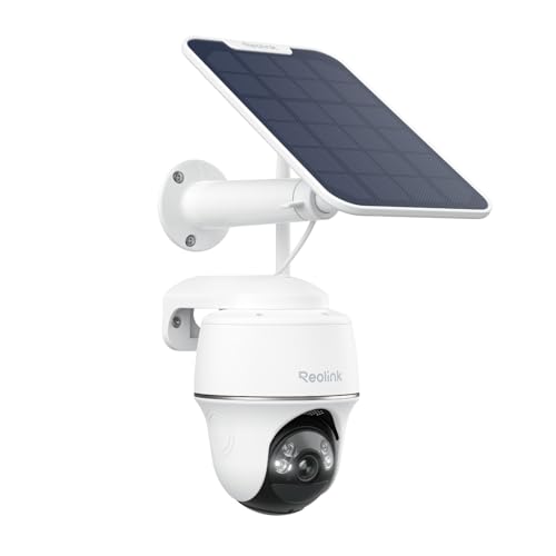 REOLINK Security Camera Wireless Outdoor, Pan Tilt Solar Powered, 5MP 2K+ Color Night Vision, 2.4/5GHz WiFi, Works with Smart Home for Surveillance, Home Hub Compatible, Argus PT + Solar Panel