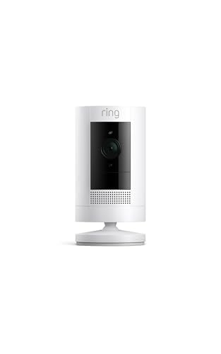 Ring Stick Up Cam Battery | Weather-Resistant Outdoor Camera, Live View, Color Night Vision, Two-way Talk, Motion alerts, Works with Alexa | White