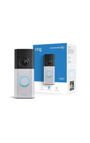 Ring Wired Doorbell 2K Plus (Newest Model) — Retinal 2K with wide-angle video, 6x Enhanced Zoom, and Night Vision, Nickel Silver