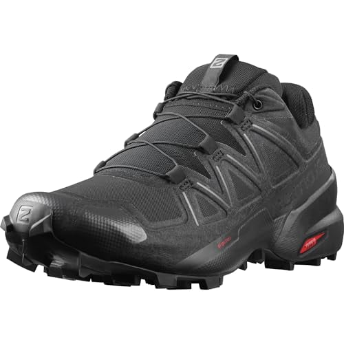 Salomon Speedcross 5 Trail Running Shoes for Men, Black/Black/Phantom, 10