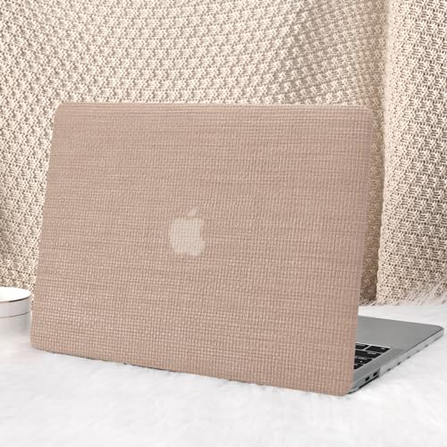 Seorsok Compatible with MacBook Pro 13 inch Case M2 2023,2022,2021-2016 A2338 M1 A2251 A2289 A2159 A1989 A1708 A1706,Elegant Leather Plastic Hard Shell Case with Transparent Keyboard Cover,Brown