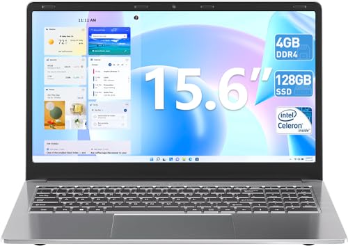 SGIN 15.6 Inch Display 4GB DDR4 RAM+128GB SSD Laptop, Notebook with Celeron Quad Core Processor, UHD Graphics 600, Mini HDMI, Webcam, USB3.0, WiFi, Bluetooth 4.2, 5000mAh(Sliver)