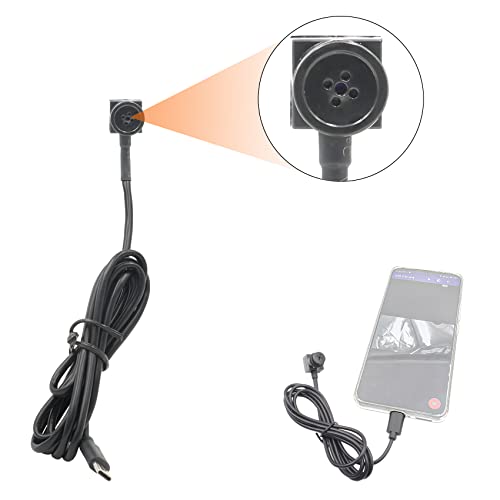 Sheawasy Spy Button Camera 1080P Hidden Camera Wearable Mini Camera External Phone Camera for Android Smartphone(Type-C) Indoor and Outdoor Use(Can not use in iPhone)