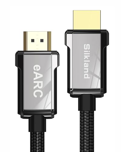 Silkland HDMI eARC/ARC Cable for Soundbar 6.6FT, High Speed 18Gbps HDMI 2.0 Cable, [4K, HDR, HDCP 2.2, Ethernet], Compatible for Samsung, Vizio, Sono, Bose, LG Sound bar, UHD TV