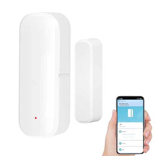 Smart WiFi Door Sensor: Wireless Window Sensor with App Notification Alert, Tuya Door Open Contact Sensor for Home Security, No Hub Required, Compatible with Alexa Google Assistant