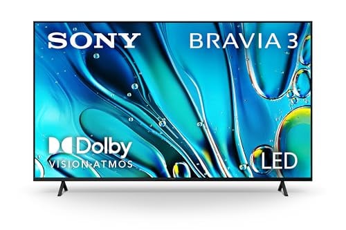 Sony BRAVIA 3 Smart TV 65, 65 TV 4K Ultra HD BRAVIA 3 LED with Google TV, with Dolby Vision HDR and Exclusive Features for PlayStation®5, Triluminos Pro with 4K HDR Processor X1, 65 Inch TV K-65S30