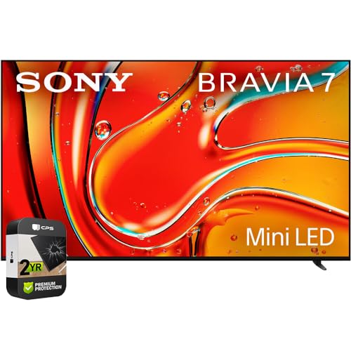Sony K65XR70 BRAVIA 7 65 inch 4K HDR Smart QLED Mini-LED TV 2024 Bundle with 2 YR CPS Enhanced Protection Pack