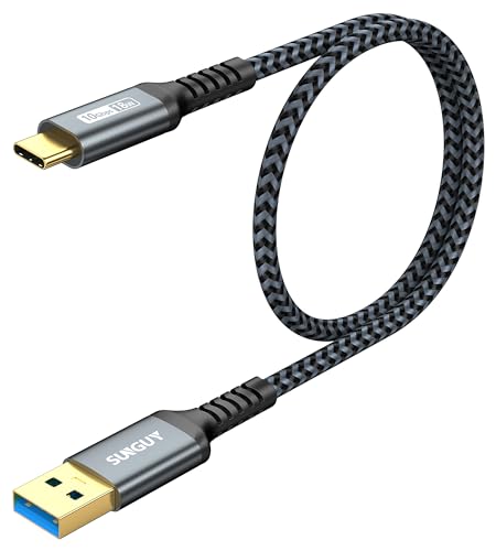 SUNGUY 10Gbps Android Auto USB C Cable, 1.5FT 3A USB 3.1 Gen 2 Fast Charge & Data Transfer USB C CarPlay Cable, Compatible with iPhone 15/15 Pro Max, Samsung T7, Galaxy S23 S22 Ultra Note 20, SSD