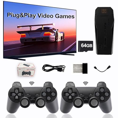 Sutesloly Retro Gaming Console, Video Game Stick，Built in Over 20000 Nostalgic Classic Games from The 80s and 90s，Wireless Connection to The Controller,Support Various Device